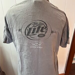 Gray Men's Miller Lite x Harley Davidson Shirt size L